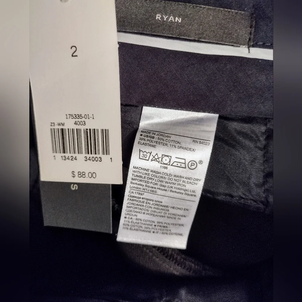 Banana Republic Black Ryan Dress Pants Classic Straight-Leg - Size 2 - NWT - Picture 11 of 11